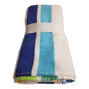 Sun Squad Rainbow Striped Travel Size Beach Towel 29" x 56" Soft 100% Cotton